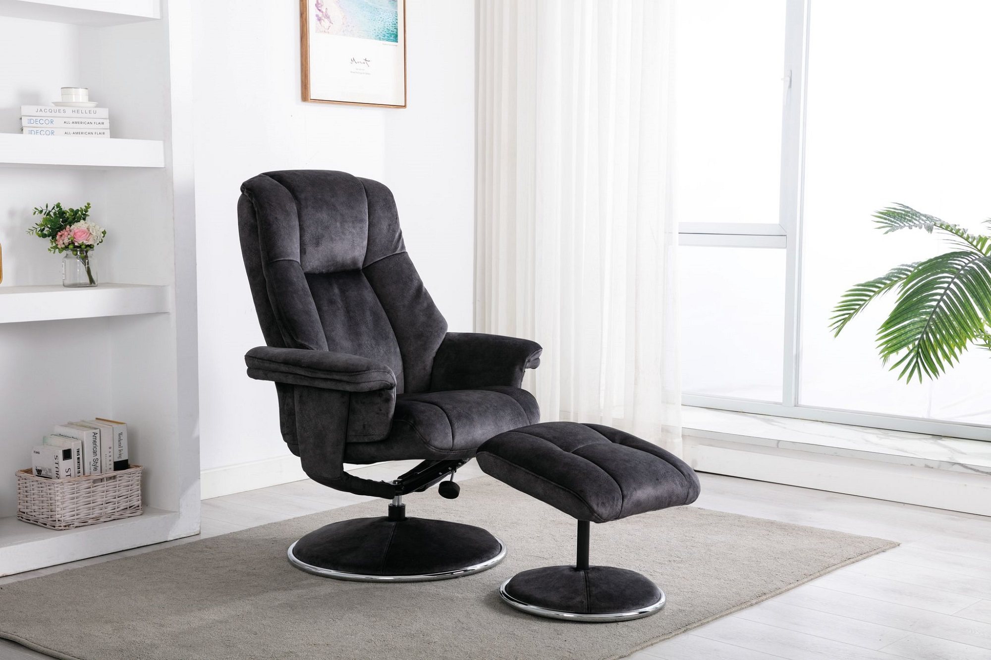 Fabric swivel best sale recliner chairs