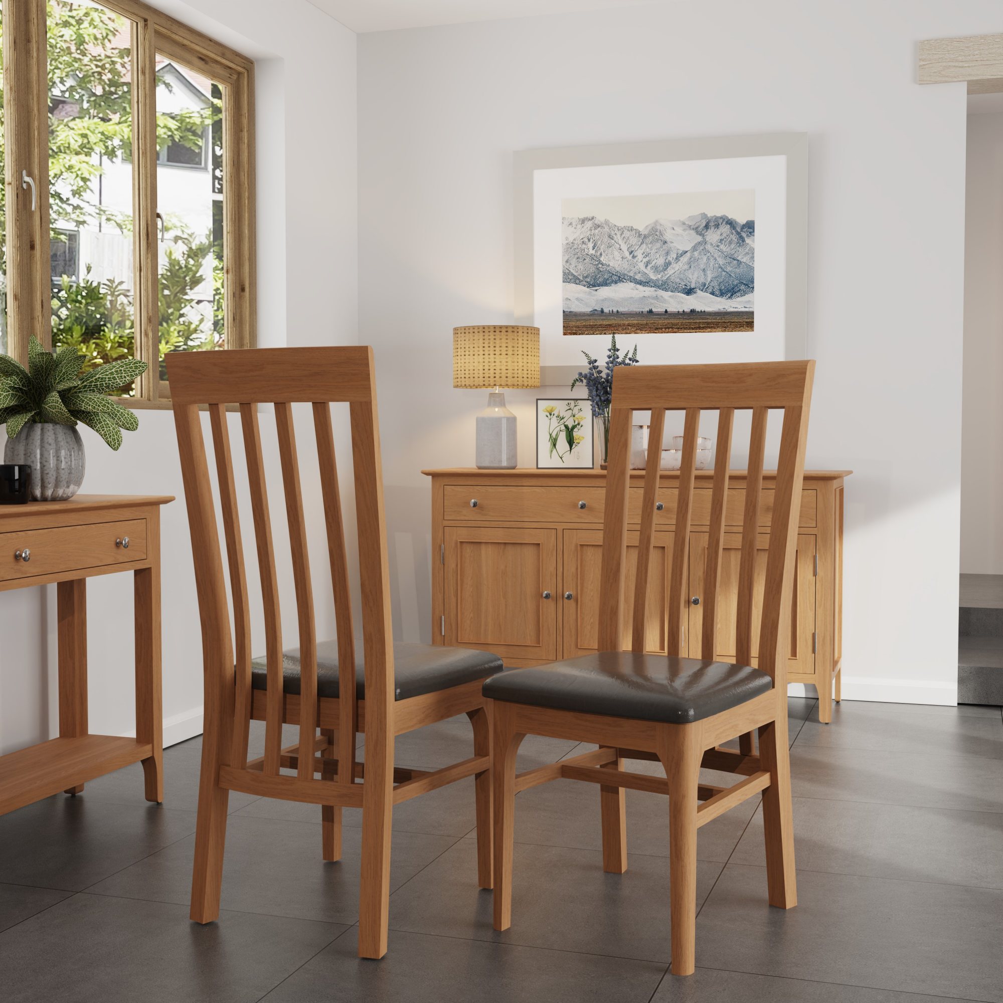 slat back dining room chairs