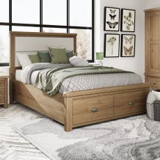 Selkirk Bedframe With Fabric Headboard And 2 Drawer Footend Selkirk Bedframe With Fabric Headboard And 2 Drawer Footend