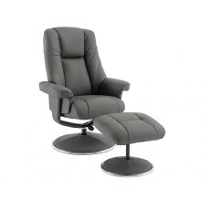 Franklin Swivel Recliner + Footstool In Cinder Franklin Swivel Recliner + Footstool In Cinder