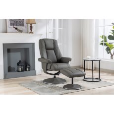 Franklin Swivel Recliner + Footstool In Cinder Franklin Swivel Recliner + Footstool In Cinder