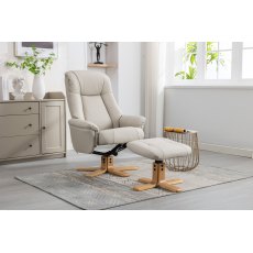 Luna Swivel Recliner + Free Footstool In Mushroom Luna Swivel Recliner + Free Footstool In Mushroom