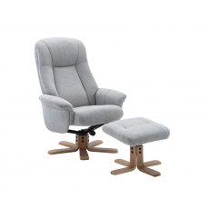 Luna Swivel Recliner + Free Footstool In Lille Cloud Luna Swivel Recliner + Free Footstool In Lille Cloud