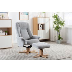 Luna Swivel Recliner + Free Footstool In Lille Cloud Luna Swivel Recliner + Free Footstool In Lille Cloud