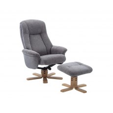 Luna Swivel Recliner + Free Footstool In Lille Charcoal Luna Swivel Recliner + Free Footstool In Lille Charcoal