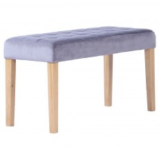 Budleigh Light Oak Small Velvet Dining Bench (90cm) Budleigh Light Oak Small Velvet Dining Bench (90cm)