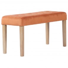 Budleigh Light Oak Small Velvet Dining Bench (90cm) Budleigh Light Oak Small Velvet Dining Bench (90cm)