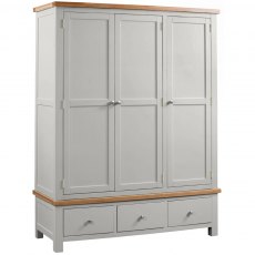 Budleigh Painted Triple Wardrobe With 3 Drawers Budleigh Painted Triple Wardrobe With 3 Drawers