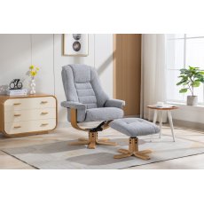 Celine Swivel Recliner + Free Footstool In Dove Grey Fabric Celine Swivel Recliner + Free Footstool In Dove Grey Fabric