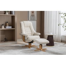 Celine Swivel Recliner + Free Footstool In Hessian Fabric Celine Swivel Recliner + Free Footstool In Hessian Fabric