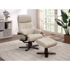 Kember Swivel Recliner + Free Footstool In Mushroom Kember Swivel Recliner + Free Footstool In Mushroom