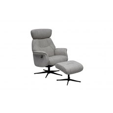 Faversham Swivel Recliner + Free Footstool In Sand Fabric Faversham Swivel Recliner + Free Footstool In Sand Fabric