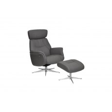 Faversham Swivel Recliner + Free Footstool In Charcoal Faversham Swivel Recliner + Free Footstool In Charcoal