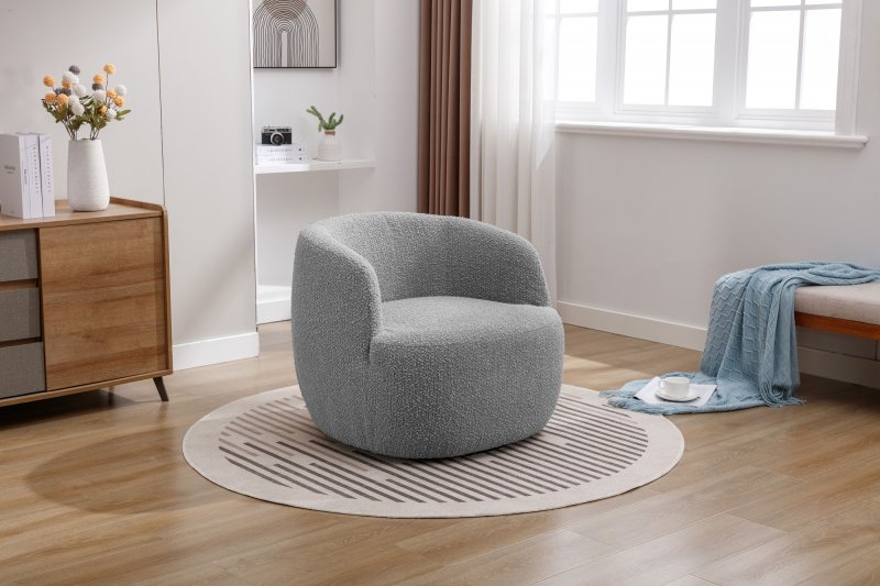 Tipton Accent Chair In Light Grey