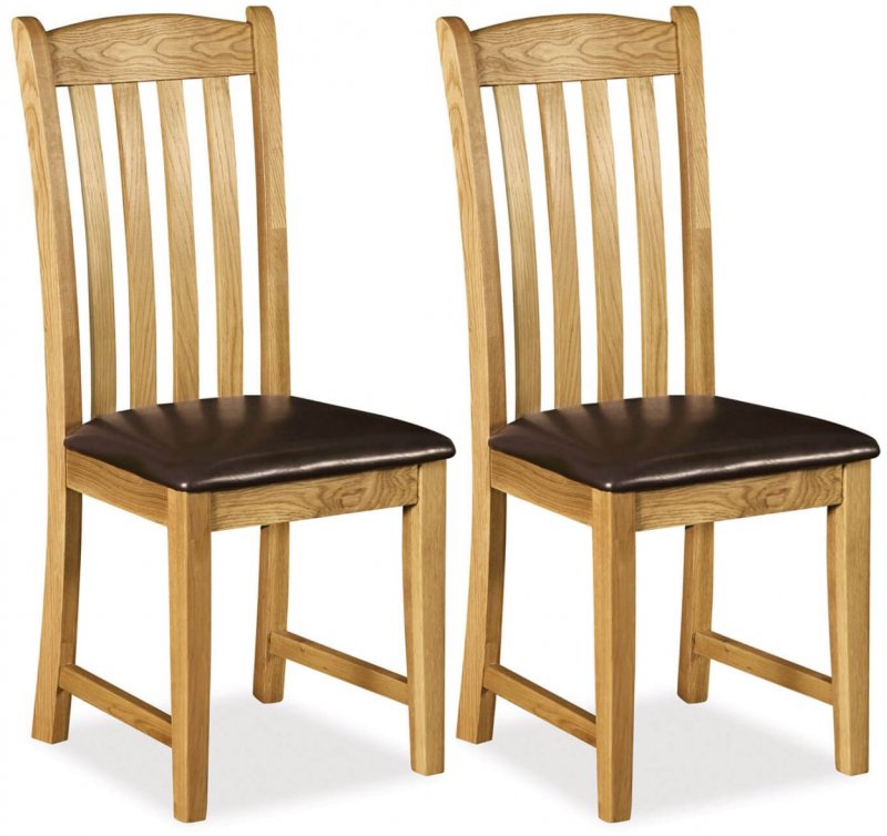 Abingdon Vertical Slat Dining Chair With PU Seat (Set Of 2)