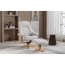 Celine Swivel Recliner + Free Footstool In Natural Fabric