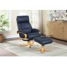 Kember Swivel Recliner + Free Footstool In Navy