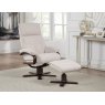 Kember Swivel Recliner + Free Footstool In Beige Fabric