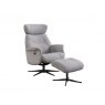 Faversham Swivel Recliner + Free Footstool In Natural Fabric