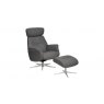 Faversham Swivel Recliner + Free Footstool In Charcoal