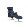 Faversham Swivel Recliner + Free Footstool In Navy