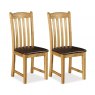 Abingdon Vertical Slat Dining Chair With PU Seat (Set Of 2)