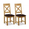 Abingdon Cross Back Dining Chair With PU Seat (Set Of 2)