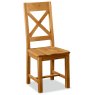 Abingdon Cross Back Dining Chair With Wooden Seat (Set Of 2)