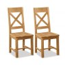 Abingdon Cross Back Dining Chair With Wooden Seat (Set Of 2)