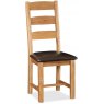 Abingdon Slatted Dining Chair With PU Leather Seat (Set Of 2)