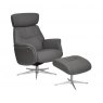 Faversham Swivel Recliner + Free Footstool In Charcoal