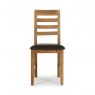 Chiltern Slatted Dining Chair - Brown Leather Look (Set Of 2)