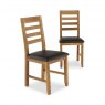 Chiltern Slatted Dining Chair - Brown Leather Look (Set Of 2)